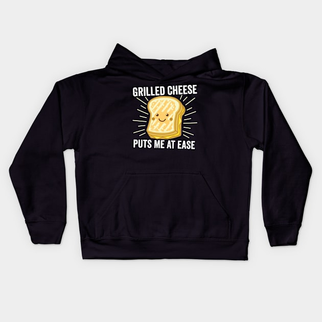Grilled Cheese Cheesey Comfort Food Sandwich Dark Kids Hoodie by DetourShirts
